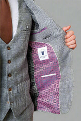 Marc Darcy KRIS - Silver Grey Tweed Blazer