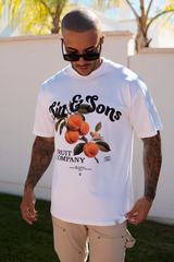 Sinners Sin & Sons Fruit Co Tee - White