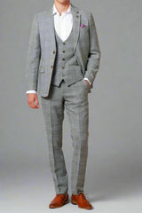 Marc Darcy KRIS - Silver Grey Tweed Suit