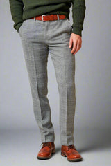 Marc Darcy KRIS - Silver Grey Tweed Trousers