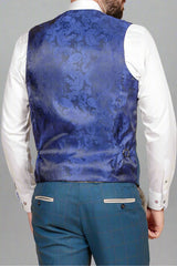 Marc Darcy DION - Blue Tweed Check Waistcoat