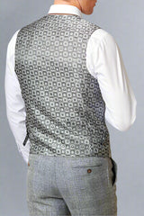 Marc Darcy KRIS - Silver Grey Tweed Waistcoat