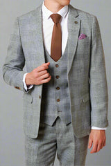 Marc Darcy KRIS - Silver Grey Tweed Blazer