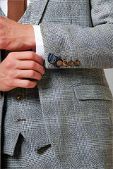 Marc Darcy KRIS - Silver Grey Tweed Blazer